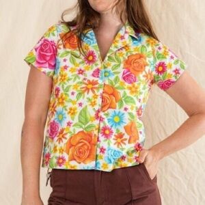 Big Bud Press Pantry Button Up Vintage Walpaper Pattern NWT no longer sold! Sz S